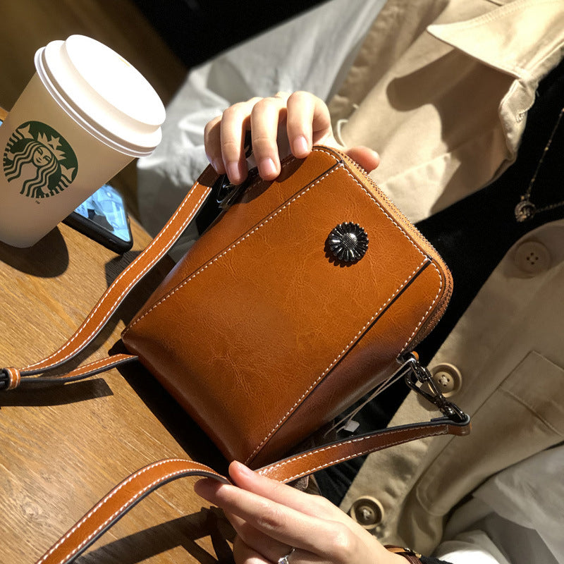 Women's Soft Leather Mobile Phone Bag