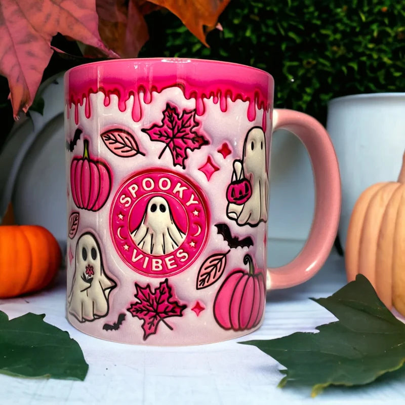 Pumpkin Coffee Cup With Ghost