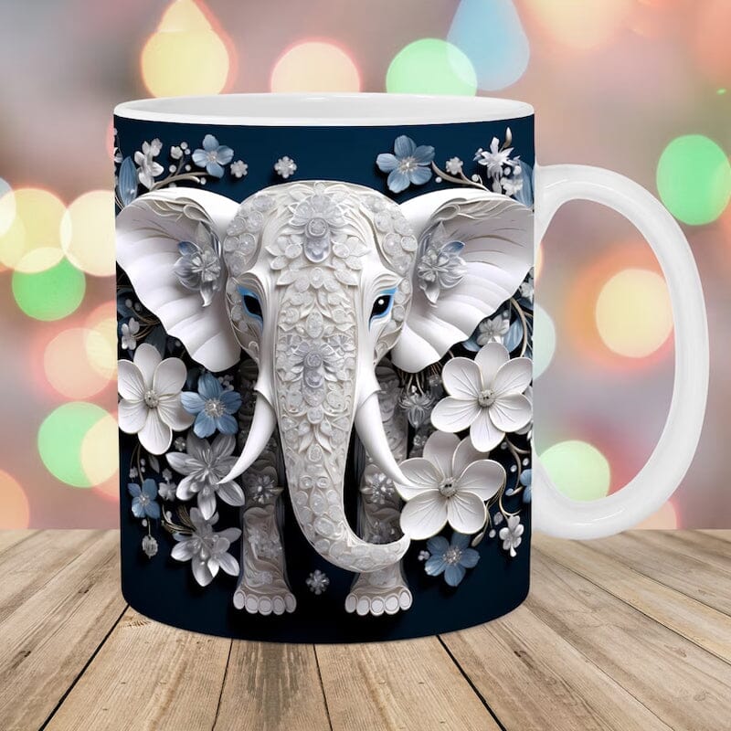 Elephant print mug