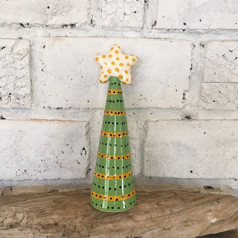 Whimsical Christmas happy art Ceramic Christmas Tree decoration