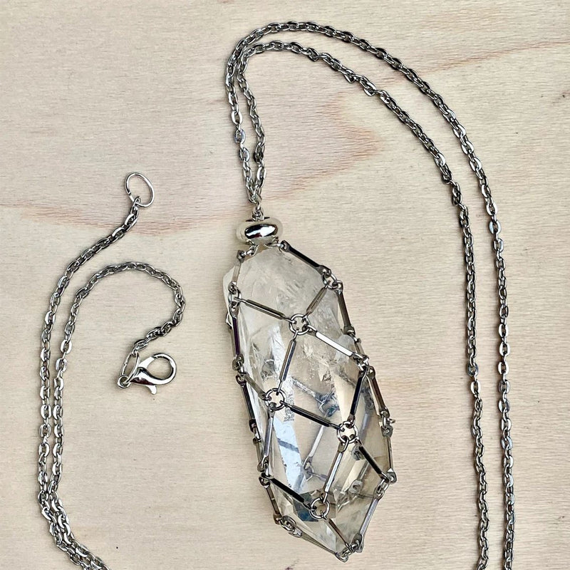 Crystal Stone Holder Necklace