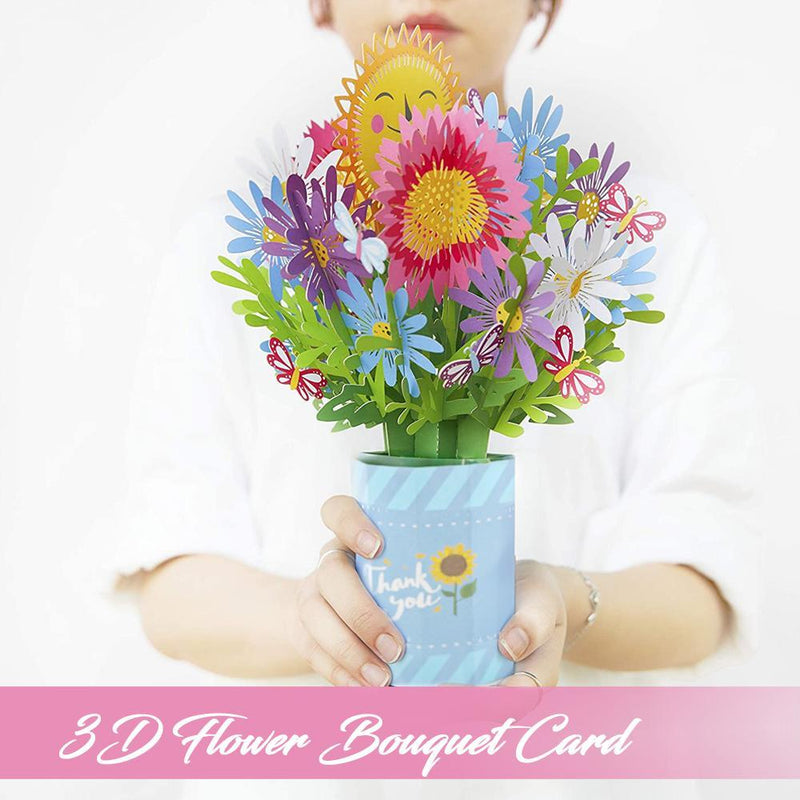 Gift Idea 3D Flower Bouquet Card