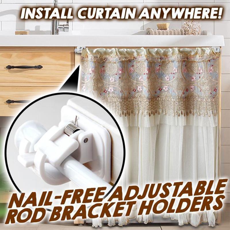 Nail-free Adjustable Rod Bracket Holders sets