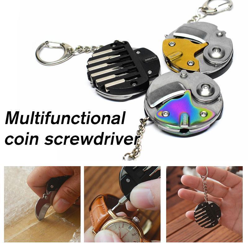 Multifunctional coin screwdriver