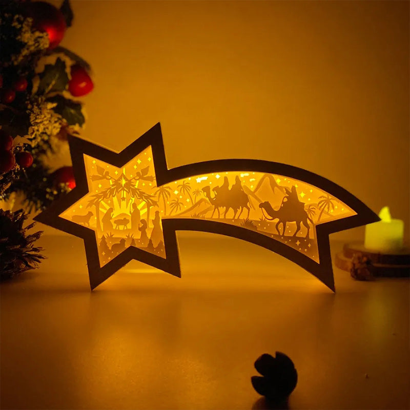 LED Wooden Christmas Star Light