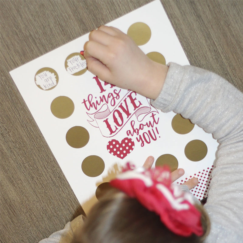 Valentine's Scratch Off Advent "14 things I or WE love about you!"