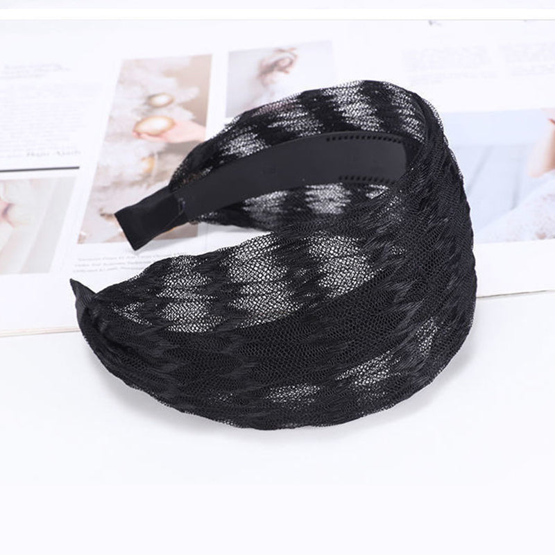 Wide-brimmed Lace Mesh Headband