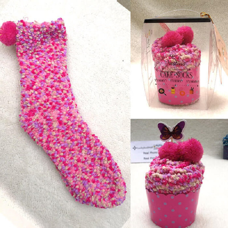 Idearock™ Pom Pom Cupcake Socks
