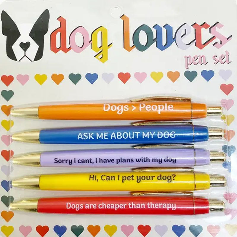 Pet Lovers Pens (Set of 5 black ink pens.)