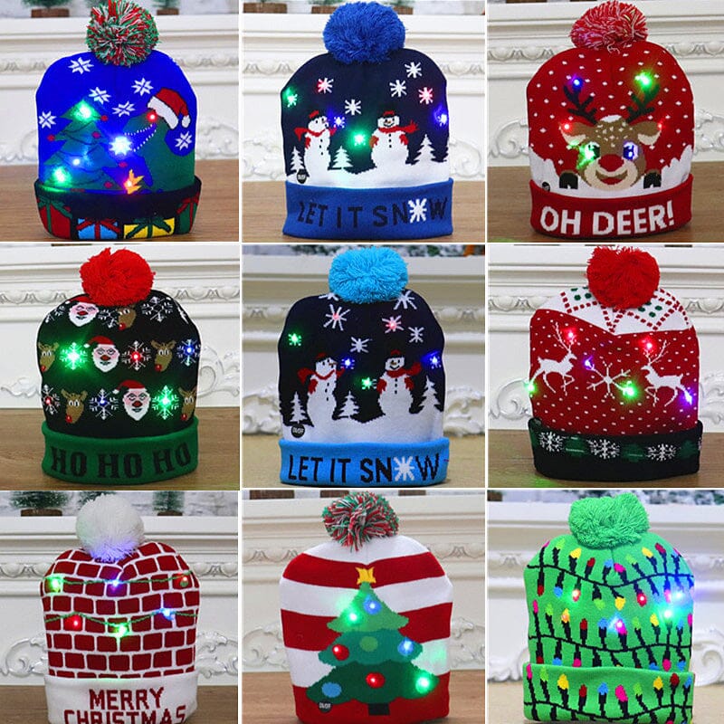 Christmas LED Light Knitted Beanies