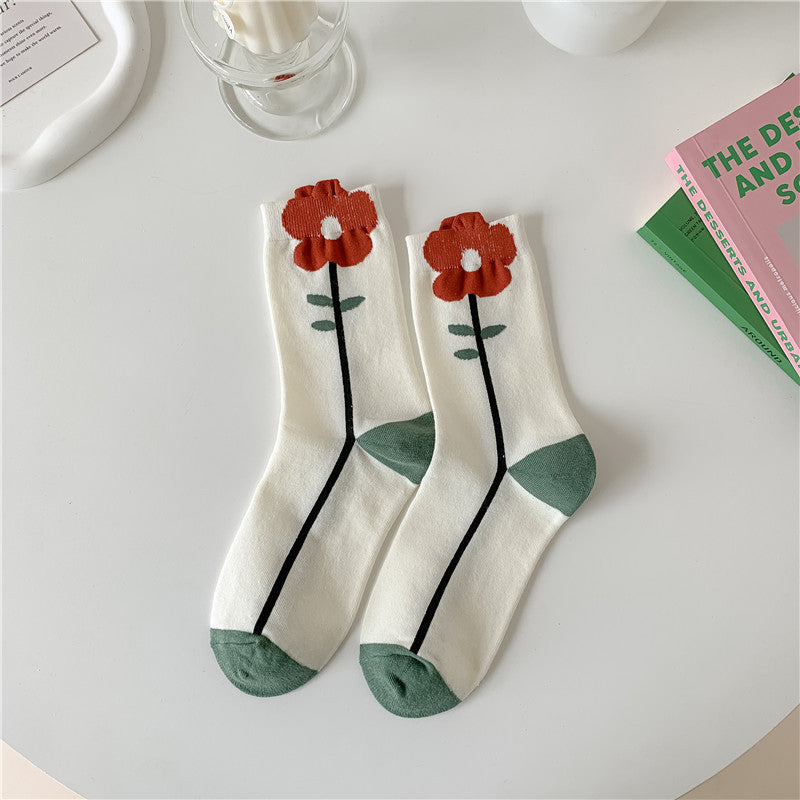 3D Textured Floral Socks